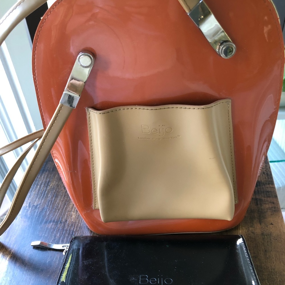Beijo backpack style purse and matching wallet.